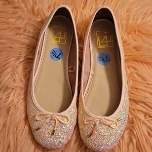 Pink, sparkly ballet flats